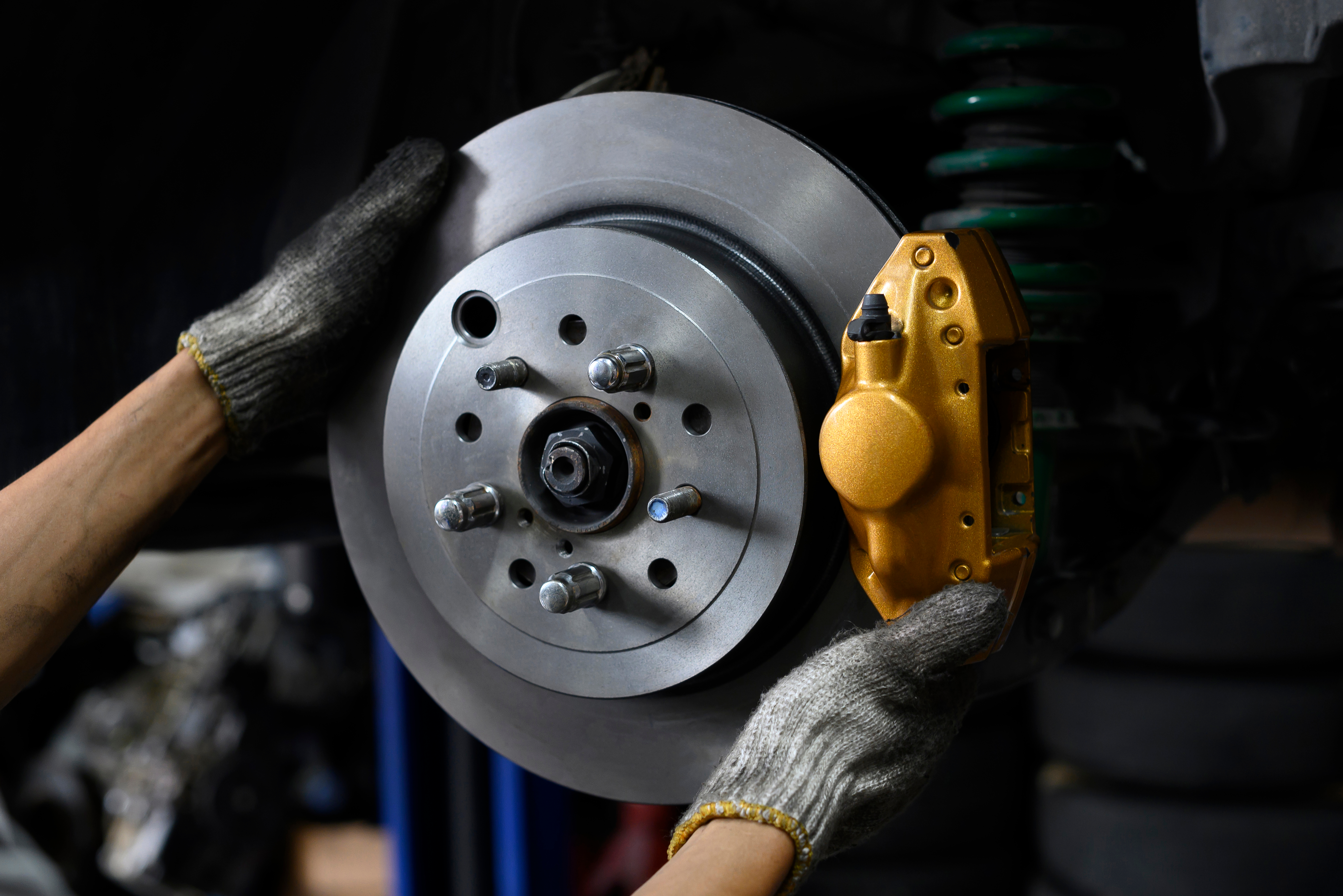 a mechanic worked on brake rotors